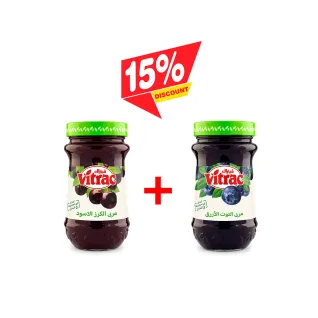 Vitrac Black Cherry Jam + Blueberry Jam – 430 gm