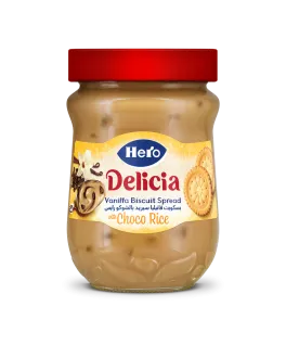 Hero Delicia Vanilla Biscuit Spread with Choco Rice 300 gm