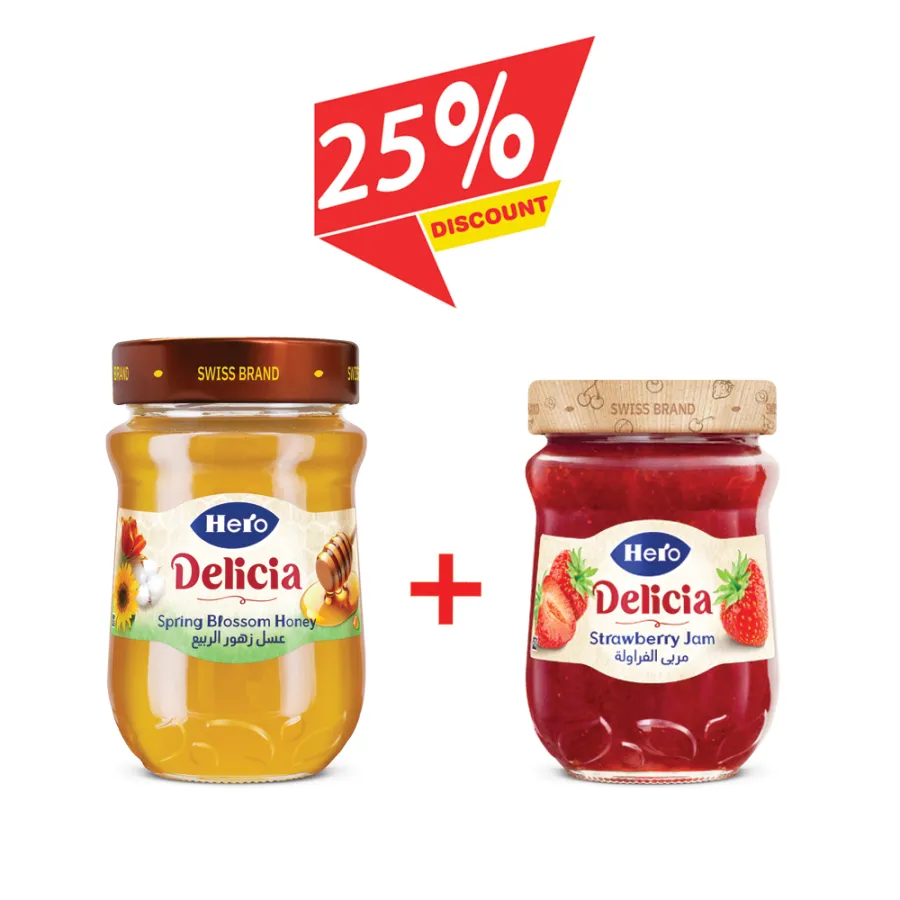 Spring Honey 650 gm + Strawberry Jam 350 gm - 25% Discount