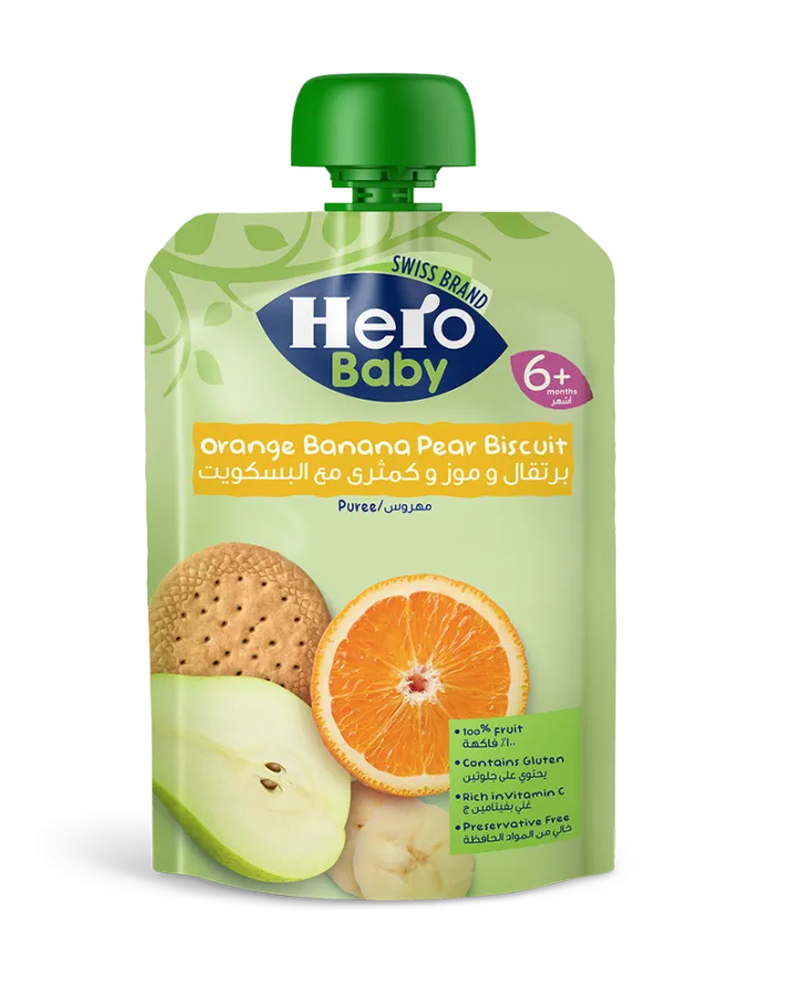 Hero baby pouch Orange Banana Pear Biscuit 100 gm