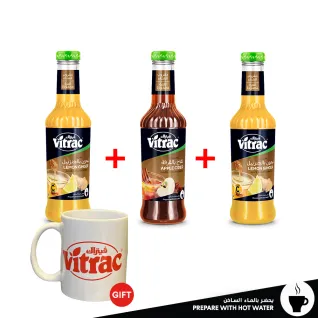 2 Vitrac Lemon Ginger + Apple Cider Syrup 635ml + FREE Mug